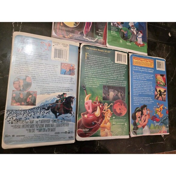 Disney VHS Lot Of 5 Snow White Pochohontas Mulan The Lion King Return Of Jafar - Picture 7 of 16